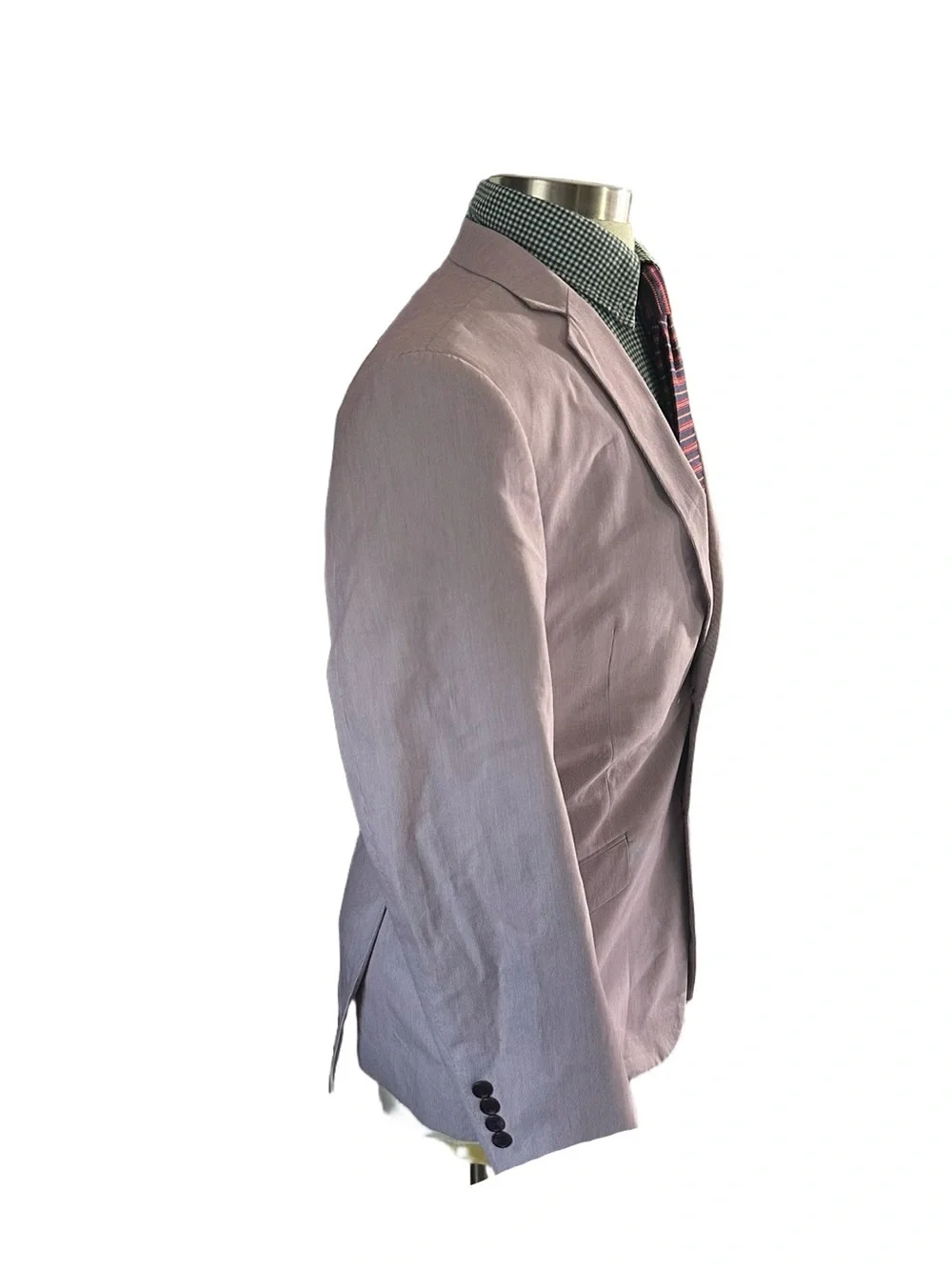 Madison Suit Jacket Sports Coat 2 Button Purple Pinstripe Sz 40R 100% Cotton
